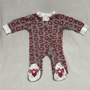 Burt's Bees Red and Gray Kids One Piece